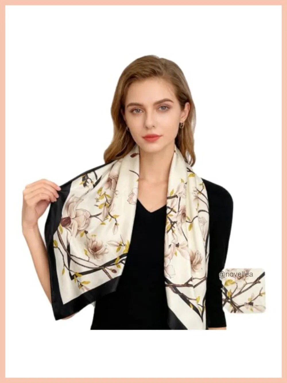 Large Square Silk Feeling Fashion Scarf Headwrap 35